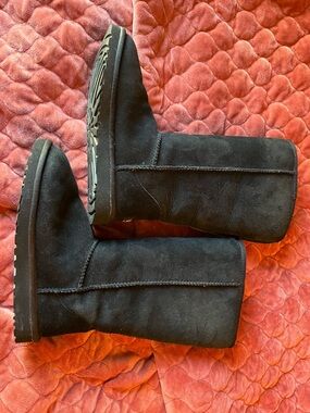 UGG Black Suede Slip-On tall Casual Boot